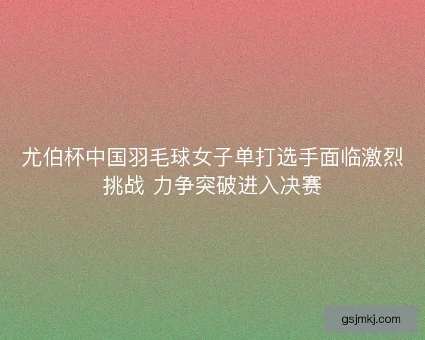 尤伯杯中国羽毛球女子单打选手面临激烈挑战 力争突破进入决赛